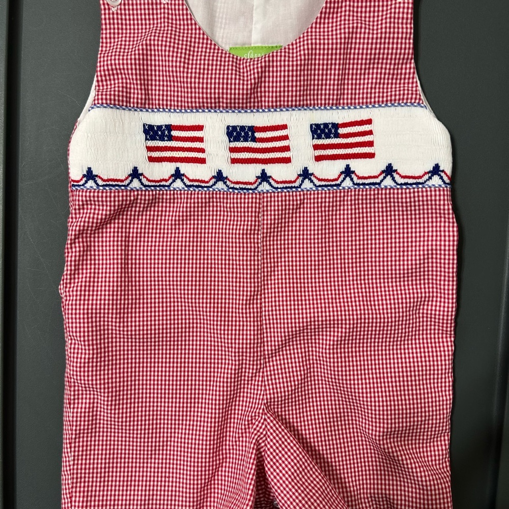Patriotic Red and White Kids One Piece